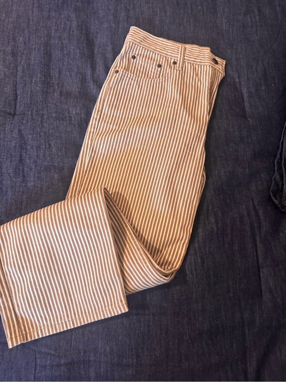 Striped Tan and White Levi’s Jeans